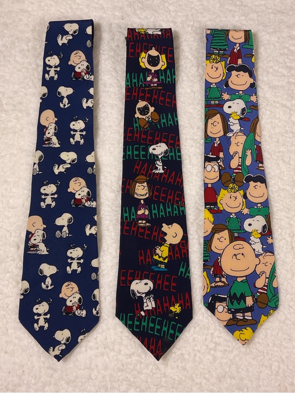 Peanuts Friendship Novelty Silk Tie Lot Men Snoopy Charlie Brown Made USA